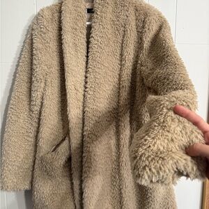 Kenneth Cole Plush Tan Teddy Jacket